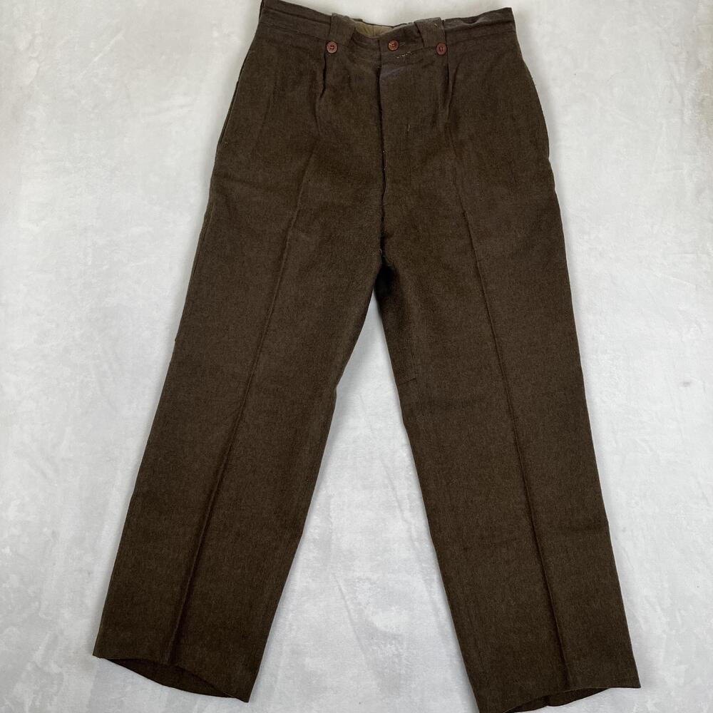 Vintage 50s French Armee Military Castlesarrasin Wool Trousers Size 34x30 Dantan